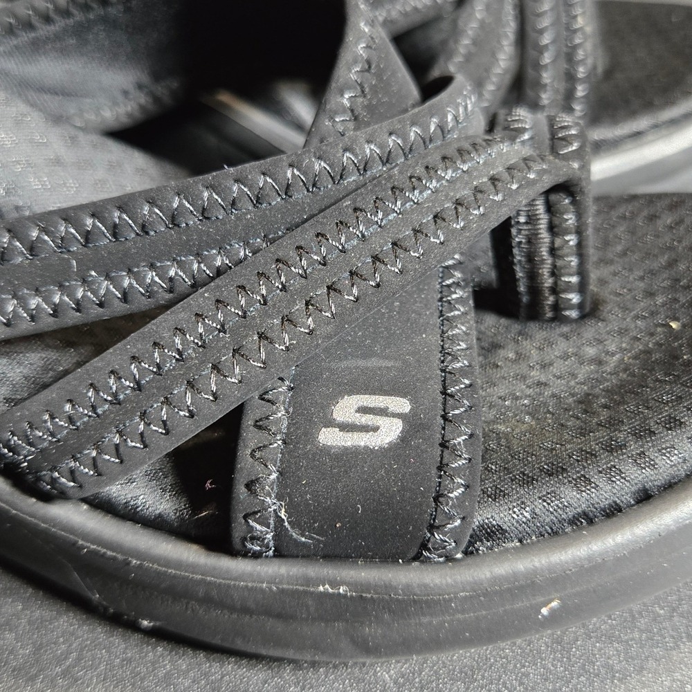 Skechers Womens Black Rumblers Young At Heart Wedge Sandals 7 Comfort Summer - Picture 6 of 10